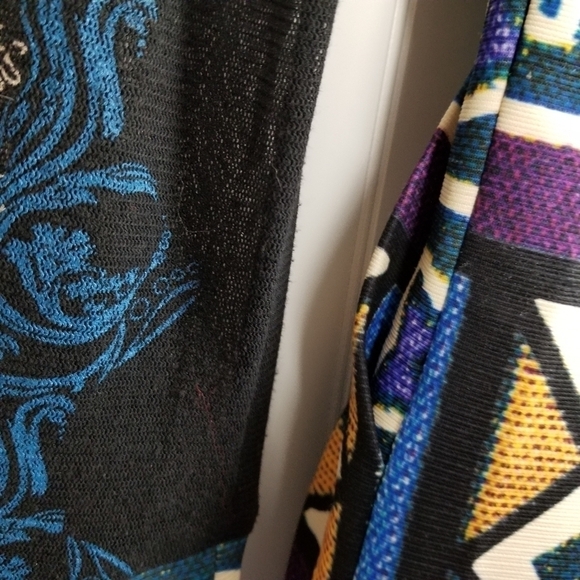 Lulu-H Art To Wear Womens Dress Long Fit N Flare Sheer Sleeve Multi Color Small - Picture 9 of 13